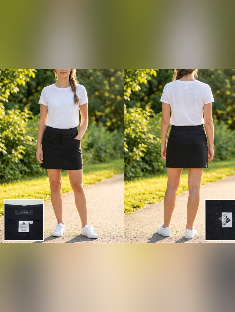 adidas Black Mini Skirt with Front Pockets